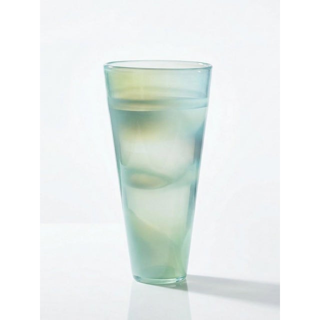 Vintage Scandinavian Opaline Blown Glass Vase in the style of Kosta Boda, 1960s For Sale - Image 12 of 12