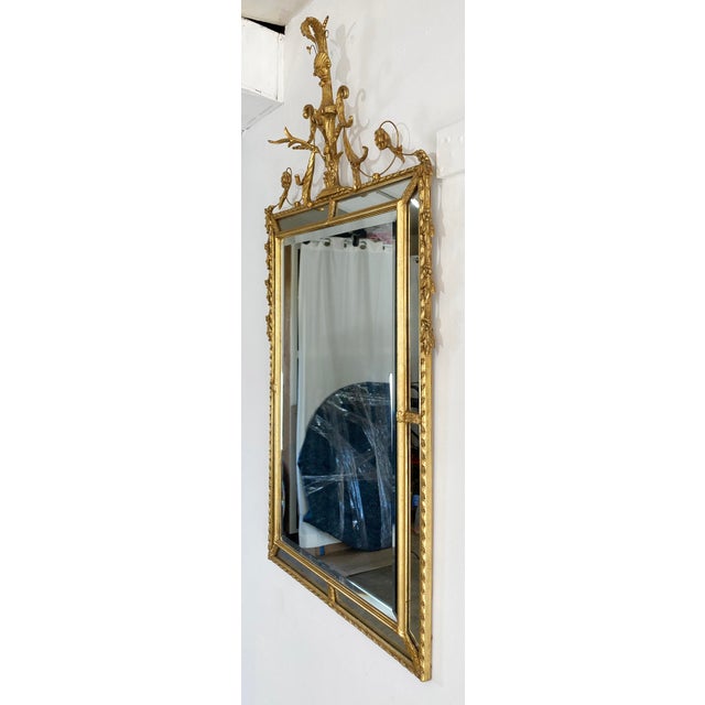 Hollywood Regency Substantial Vintage Neoclassical Regency Style Wall Mirror For Sale - Image 3 of 10
