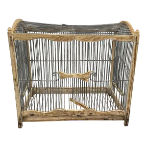 Birdcage 1930's Rectangular Wired and Wood With Wood Finals