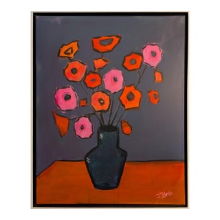 Vibrant Flowers! 24x30" Oil on Canvas For Sale