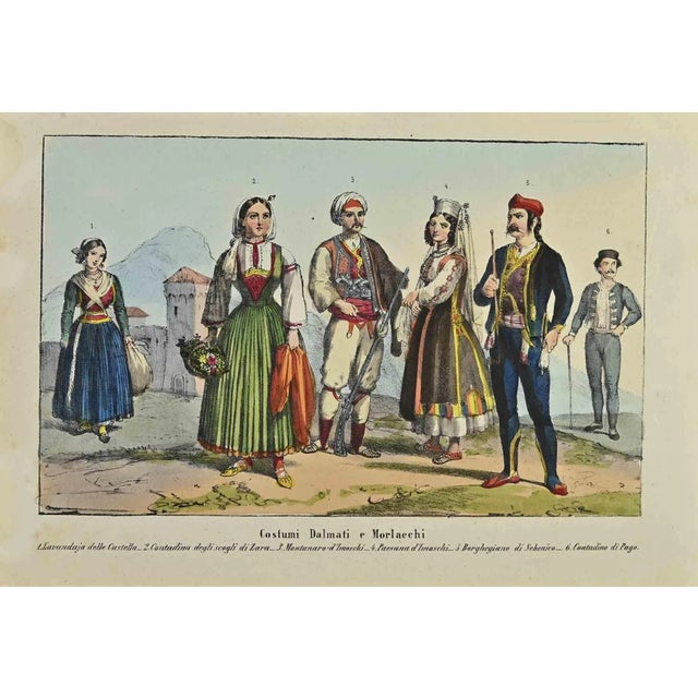 Dalmatian and Morlacchi Customs is a lithograph made by Auguste Wahlen in 1844. Hand colored. Good condition. At the...