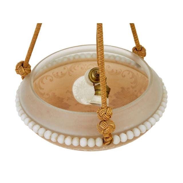 Mid-Century Scandinavian Wedgwood Style Pendant Light, 1930s For Sale - Image 4 of 8