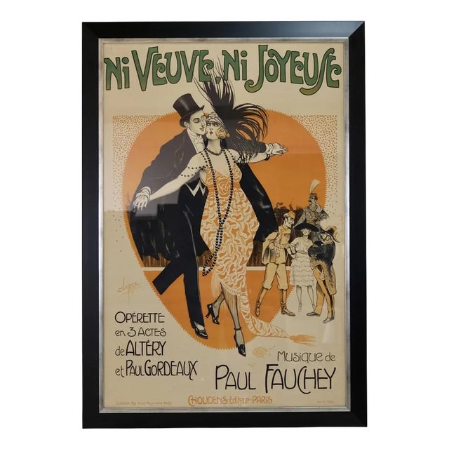 Art Deco Operetta Poster by Clérice Frères, Paris, 1919 For Sale