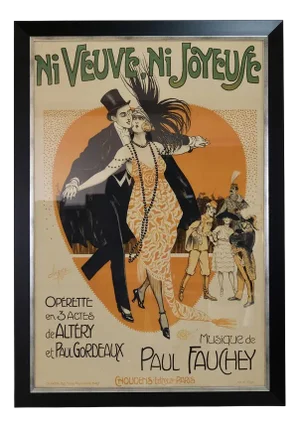 Art Deco Operetta Poster by Clérice Frères, Paris, 1919