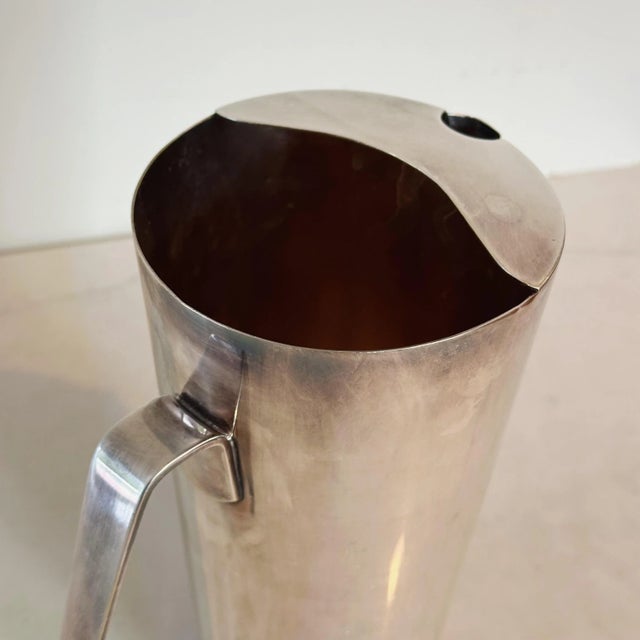 Metal Mid-Century Italian Pitcher Jug With Angular Handle, Italy For Sale - Image 7 of 8