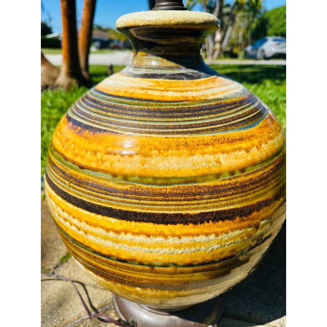 Mid 20th Century Mid 20th Century Mid-Century Modern Lava Drip Glaze Table Lamp For Sale - Image 5 of 7