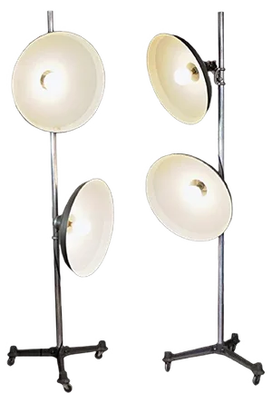 French Double Reflector Floor Lamps from Cremer, 1950, Set of 2