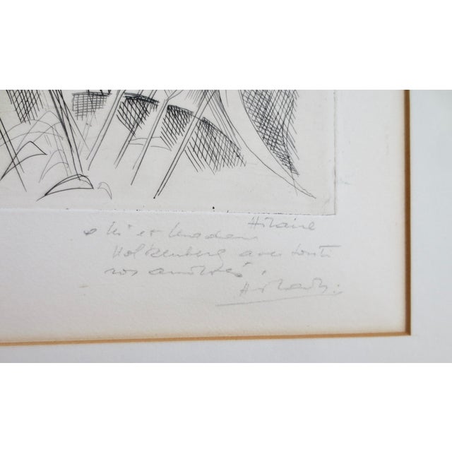 Mid-Century Modern Drypoint Etching by Camille Hilaire 1950 For Sale - Image 3 of 11
