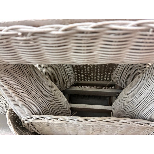 1960's Rattan White Elephant Side/Drink Table For Sale - Image 9 of 11