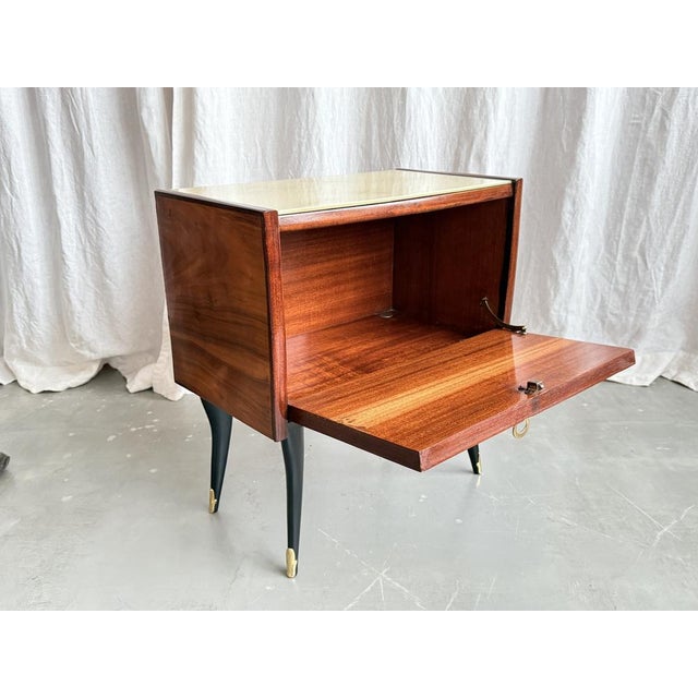 Beige Mid-Century Modern Wooden Bedside Tables by Vittorio Dassi, 1950s, Set of 2 For Sale - Image 8 of 18