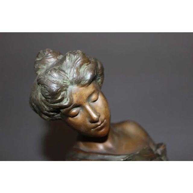 Antique Sculpture of a Woman by Alfred Jean Foretay For Sale - Image 6 of 12
