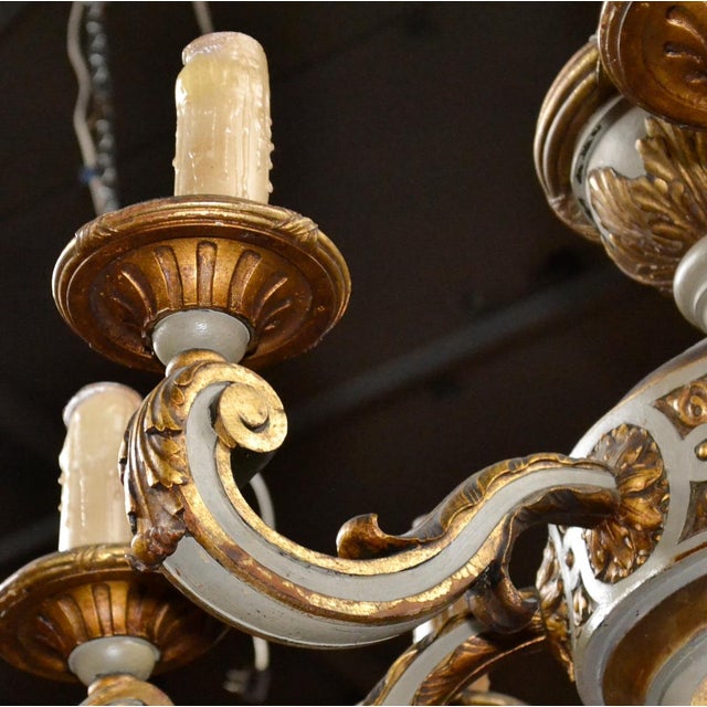 19th Century Continental Parcel-Gilt Chandelier For Sale - Image 4 of 8