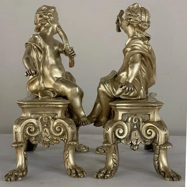 Pair of Early 19th Century French Bronze Doré Cherub Statues For Sale In Dallas - Image 6 of 15