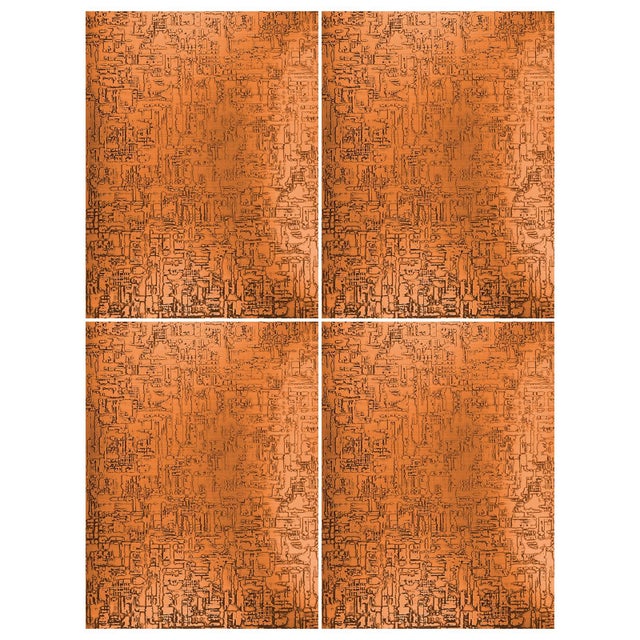 Wood Large Wall Object in Etched and Patinated Copper, 1960s For Sale - Image 7 of 8