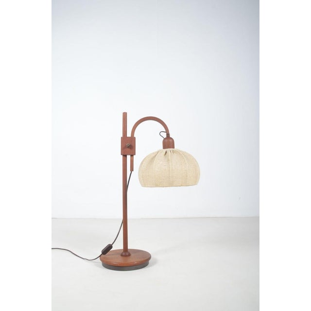 Brown Teak Table Lamp from Domus, 1970s For Sale - Image 8 of 8