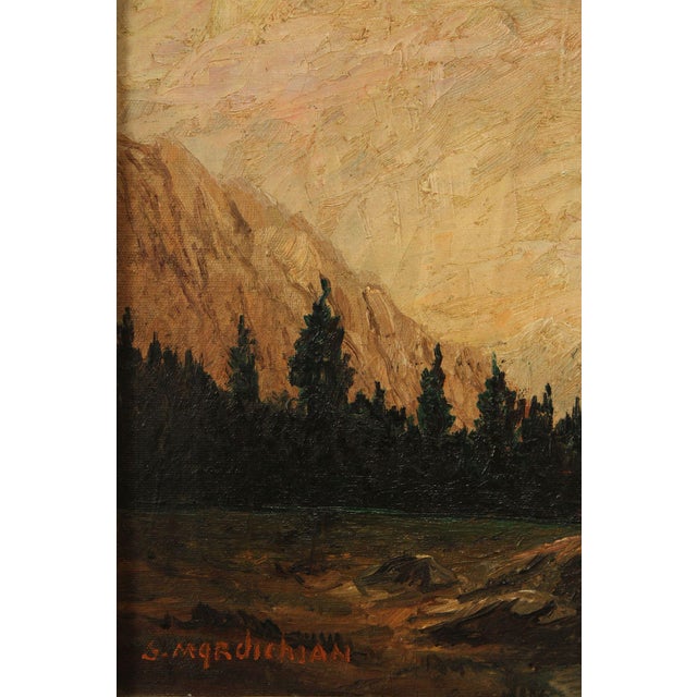 Continental School Mountain Landscape Oil Painting, Signed For Sale - Image 9 of 18