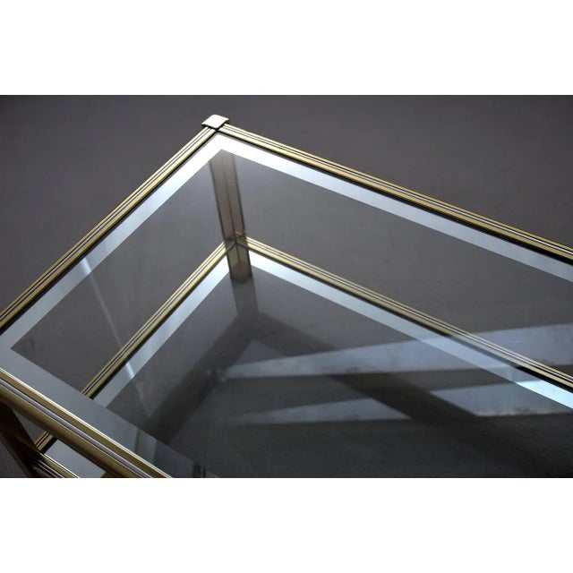 1970s 1970s Hollywood Regency Brass and Chrome Coffee Table For Sale - Image 5 of 8