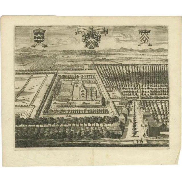 17th Century Smallegange, The Popkensburg Estate, 1696, Engraving For Sale - Image 5 of 5