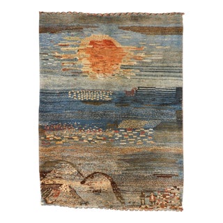 Vintage Handmade Gabeh Rug 3'6"x 4'10" For Sale