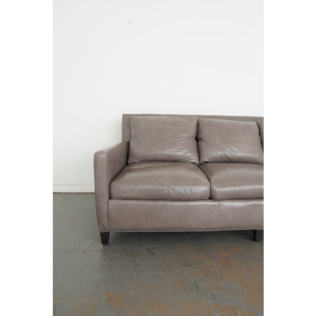 Lee Industries Lukas Leather Sofa For Sale In Austin - Image 6 of 13