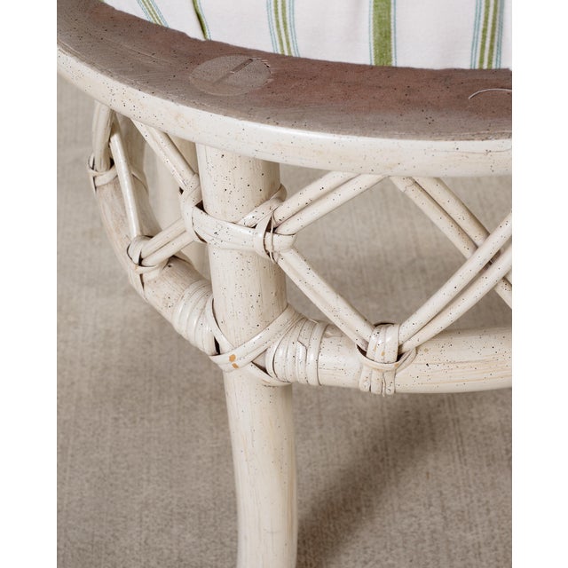 20th Century Round Rattan Swivel Ottoman Stool by Ficks Reed For Sale - Image 11 of 18