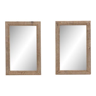 1900s French Oak Wall Mirrors - A Pair For Sale
