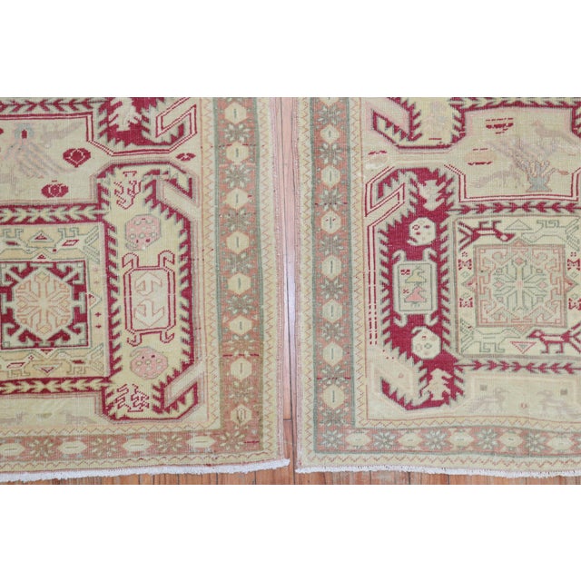 Vintage Zabihi Collection Turkish Anatolian Rugs - A Pair - 2'5" x 3'3" For Sale - Image 4 of 12