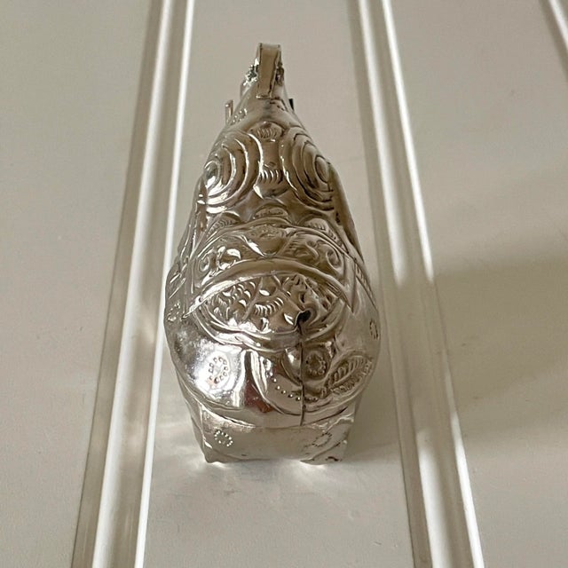 Tribal Antique Cambodian Silver Elephant Betel Box For Sale - Image 3 of 8