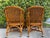 Vintage Burnt Bamboo Rattan & Cane Lounge Chairs on Casters, a Pair For Sale In Naples, FL - Image 6 of 12