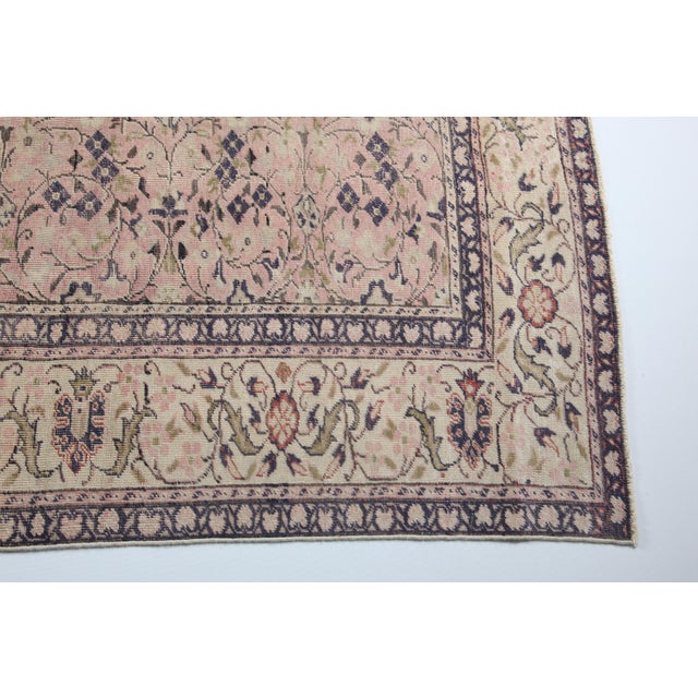 Tribal 1940s Handmade Flower Design Floor Rug -6' 9'' X 9' 4'' For Sale - Image 3 of 10
