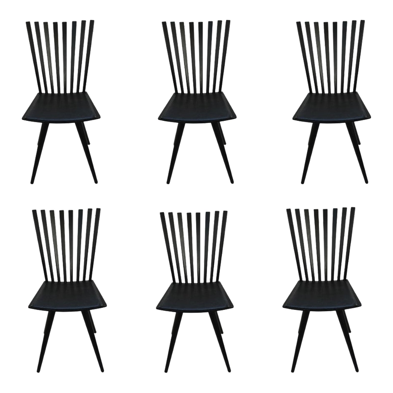 Vintage Fdb "Mikado" Black Dining Chairs Set of 6 Chairish