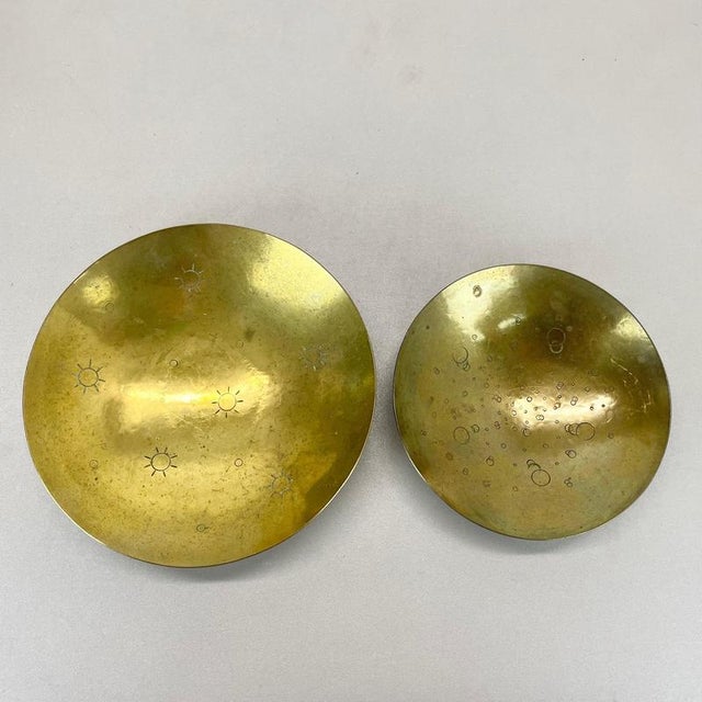 Article: set of 2 brass metal shell plate element with abstract pattern design and prodcuer: hayno focken hayno focken...