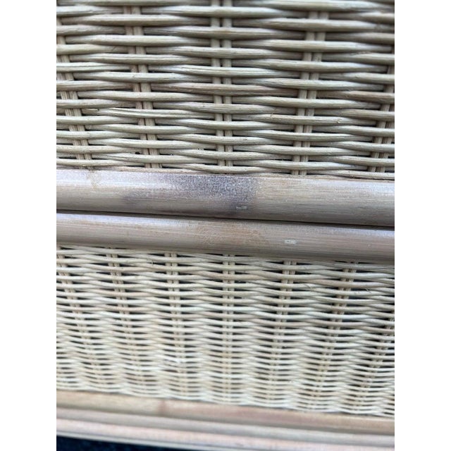 Petite Three Drawer Chest, Wicker and Wood, Bohemian Style, 1980s For Sale - Image 18 of 18