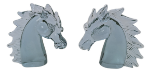 Mid-Century Modern Alexandrite Glass Murano Horse Heads by Licio Zanetti, 1960s, Set of 2