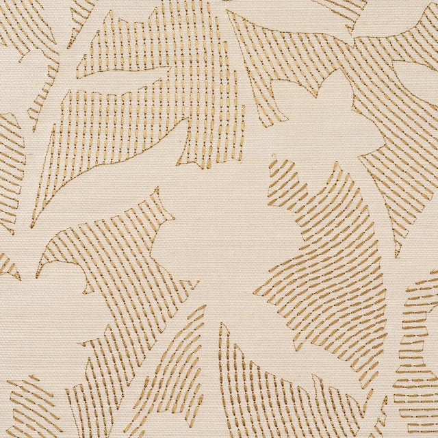 Contemporary Sample - Schumacher Kantha Embroidered Flower Sisal Wallcovering In Neutral For Sale - Image 3 of 5
