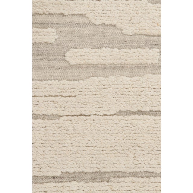 Contemporary Rug & Kilim’s Textural Kilim in White Abstract High-Low Patterns - 5x8 For Sale - Image 3 of 7