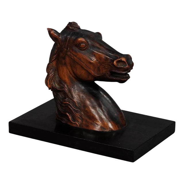 Antique Wooden Carved Horse Paper Weight, 1920s For Sale