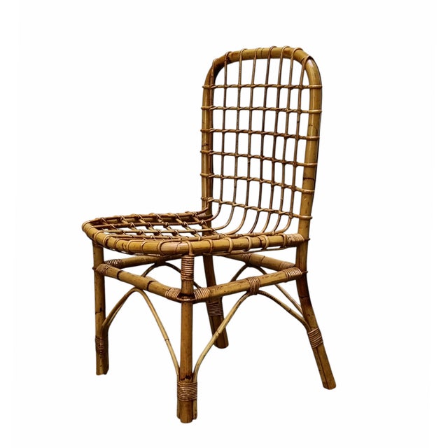 Rattan and Bamboo Chair attributed to Tito Agnoli, Italy, 1960s For Sale - Image 11 of 11