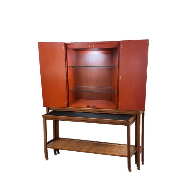 Mid-Century Modern 1966 Mid-Century Modern Expanding Bar Cabinet With Pull-Out Serving Console For Sale - Image 3 of 12