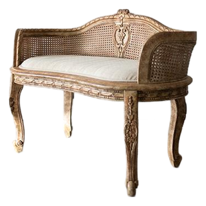 1990's Design Source Ltd. French Country Louis XVI Style Double-Cane Banquette Settee