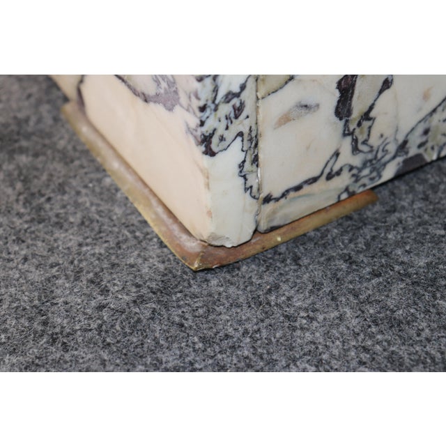 19th C French Regency Style Breche Violet Marble and Bronze Pedestal For Sale - Image 12 of 17