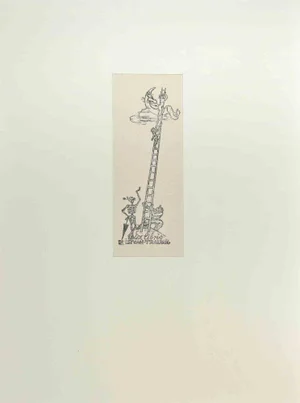 Michel Fingesten, Ex Libris Istvan Traurig, Etching, 1930s