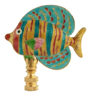 Turquoise Striped Angelfish Lamp Finial