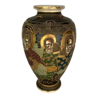 Antique Early-20th-Century Japanese Satsuma Export Vase For Sale