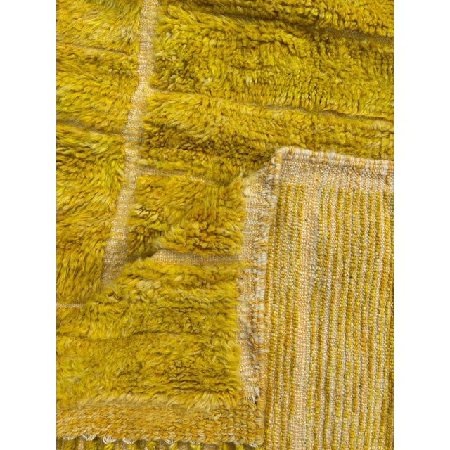 Yellow Moroccan Mustard Yellow Mrirt Rug, 2010s For Sale - Image 8 of 12