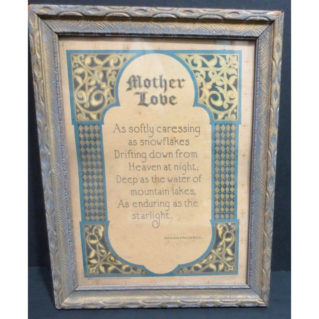 A Graphic print in Gothic style of a poem of Mother Love. Beautifully drafted and framed in gothic manuscript style, a...