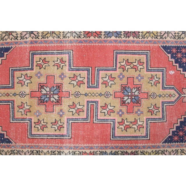 Vintage Turkish Oushak Handmade Wool Cotton Pink Area Rug For Sale - Image 10 of 11