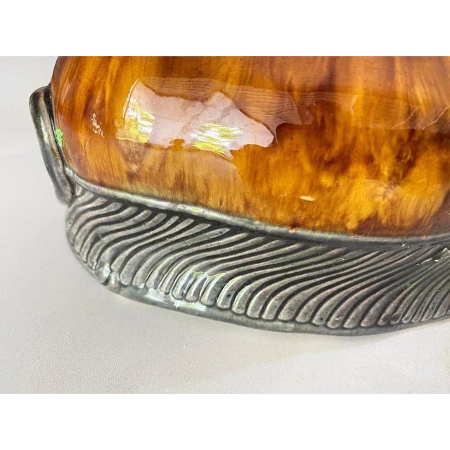 This Plate is a Majolica plate made in germany during the 19th Century. Thomas Sergent French Majolica flower pot which...