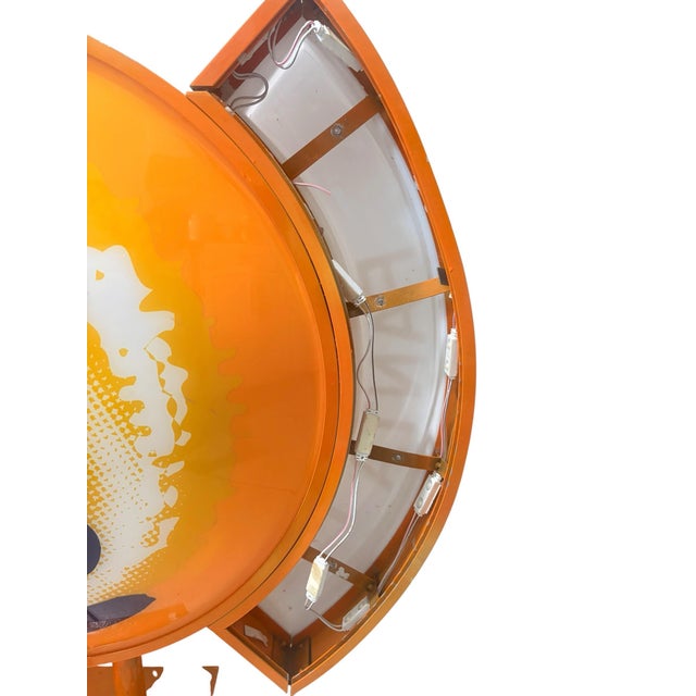 Fanta Orange Soda Illuminated Acrylic 2 Sided Lightbox Sign 1990s For Sale - Image 4 of 6
