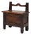 Antique French Wooden Stool with Storage For Sale